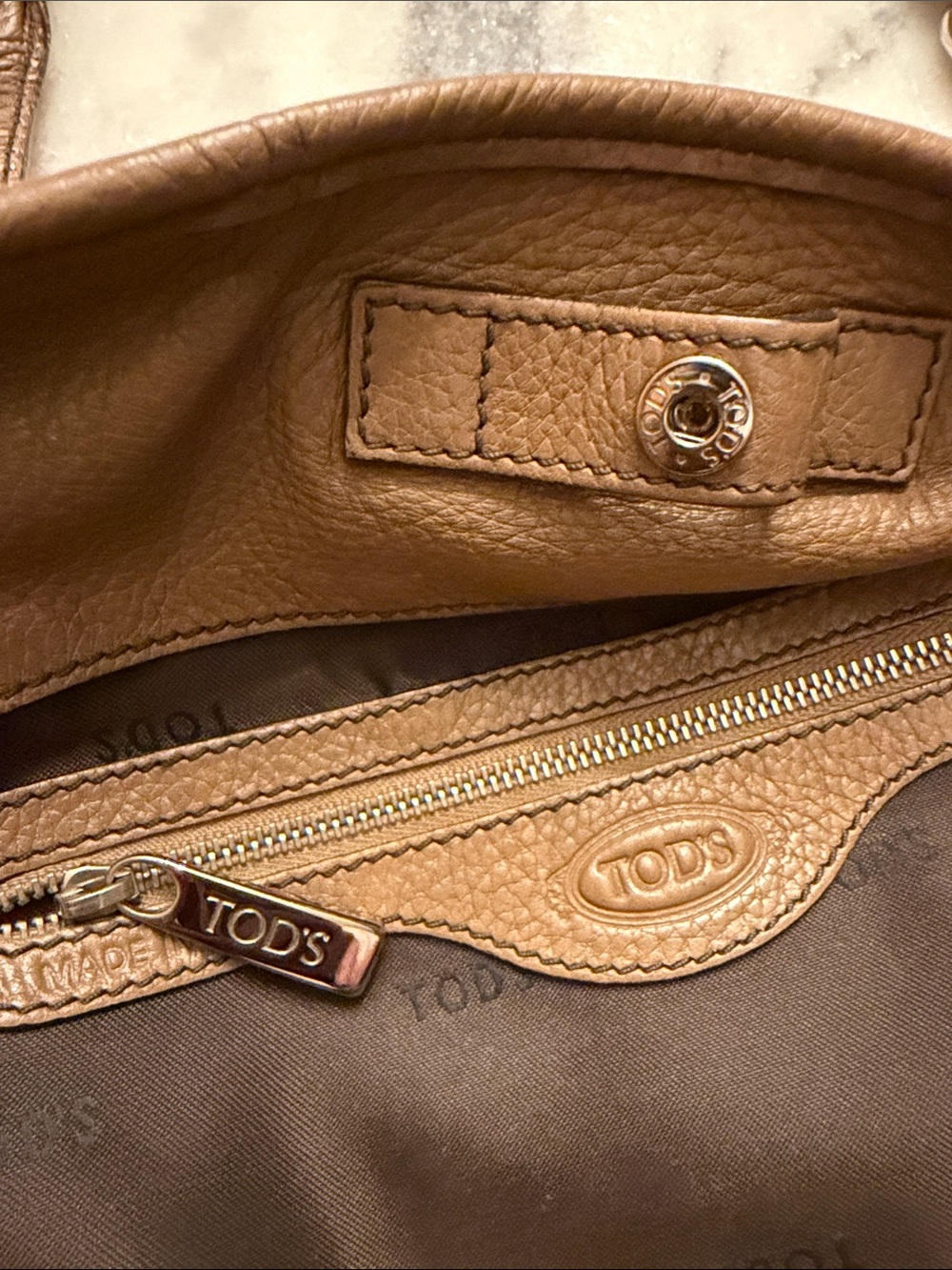 Tod’s coated canvas large shopper G-Bag in Champaign color - Picture 16 of 16